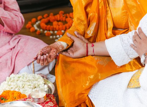 traditional indian pooja thali